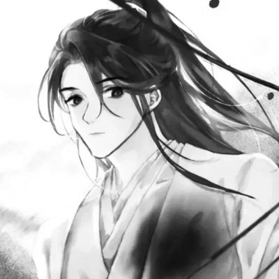 古风黑白漫画男生头像合集：水墨风侠客 / 书生 / 江湖少年插画素材 男生头像 第48张