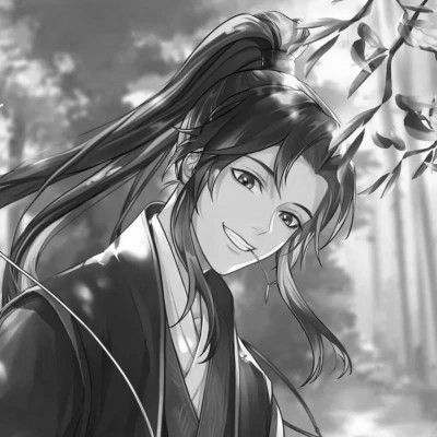 古风黑白漫画男生头像合集：水墨风侠客 / 书生 / 江湖少年插画素材 男生头像 第57张