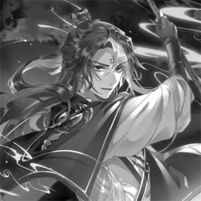 古风黑白漫画男生头像合集：水墨风侠客 / 书生 / 江湖少年插画素材 男生头像 第53张