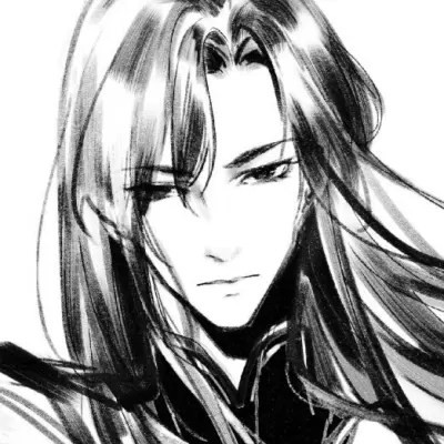 古风黑白漫画男生头像合集：水墨风侠客 / 书生 / 江湖少年插画素材 男生头像 第59张