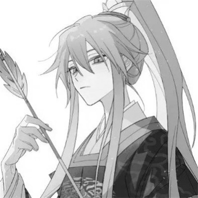 古风黑白漫画男生头像合集：水墨风侠客 / 书生 / 江湖少年插画素材 男生头像 第54张