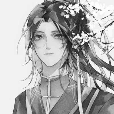 古风黑白漫画男生头像合集：水墨风侠客 / 书生 / 江湖少年插画素材 男生头像 第75张