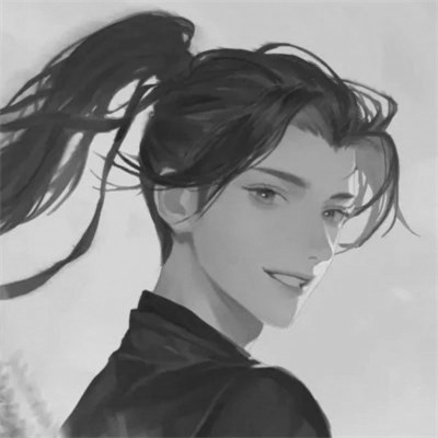 古风黑白漫画男生头像合集：水墨风侠客 / 书生 / 江湖少年插画素材 男生头像 第76张