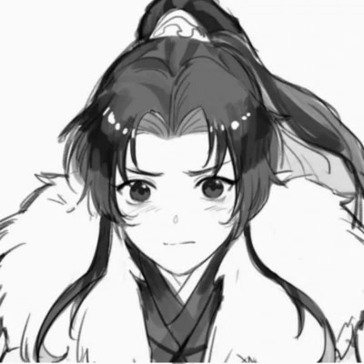 古风黑白漫画男生头像合集：水墨风侠客 / 书生 / 江湖少年插画素材 男生头像 第74张