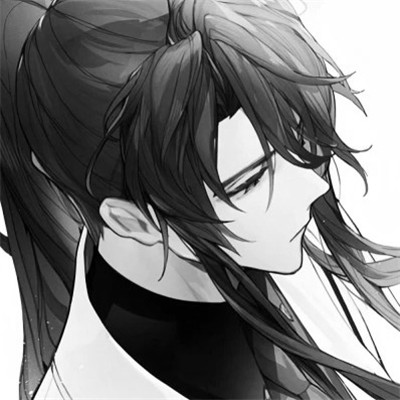 古风黑白漫画男生头像合集：水墨风侠客 / 书生 / 江湖少年插画素材 男生头像 第72张
