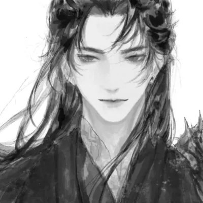 古风黑白漫画男生头像合集：水墨风侠客 / 书生 / 江湖少年插画素材 男生头像 第70张