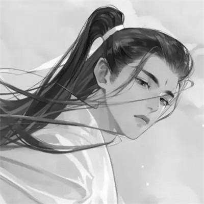 古风黑白漫画男生头像合集：水墨风侠客 / 书生 / 江湖少年插画素材 男生头像 第81张