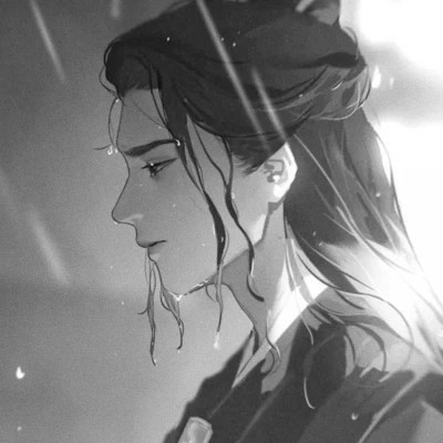 古风黑白漫画男生头像合集：水墨风侠客 / 书生 / 江湖少年插画素材 男生头像 第82张