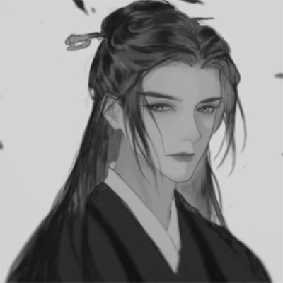 古风黑白漫画男生头像合集：水墨风侠客 / 书生 / 江湖少年插画素材 男生头像 第83张