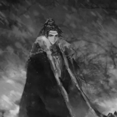 古风黑白漫画男生头像合集：水墨风侠客 / 书生 / 江湖少年插画素材 男生头像 第88张