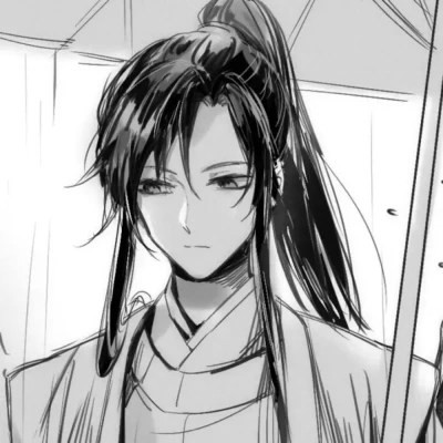 古风黑白漫画男生头像合集：水墨风侠客 / 书生 / 江湖少年插画素材 男生头像 第89张