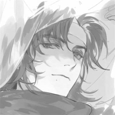 古风黑白漫画男生头像合集：水墨风侠客 / 书生 / 江湖少年插画素材 男生头像 第96张