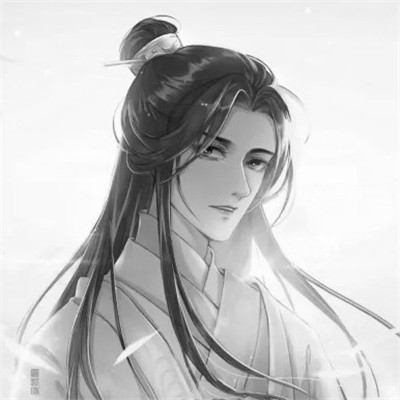 古风黑白漫画男生头像合集：水墨风侠客 / 书生 / 江湖少年插画素材 男生头像 第95张