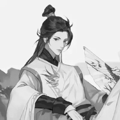 古风黑白漫画男生头像合集：水墨风侠客 / 书生 / 江湖少年插画素材 男生头像 第97张