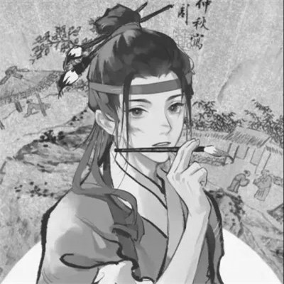 100张男生高清古风黑白头像合集 男生头像 第96张